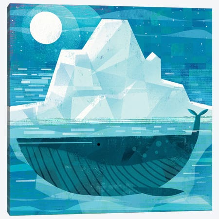 Iceberg Whale Canvas Print #GLS68} by Gareth Lucas Canvas Artwork