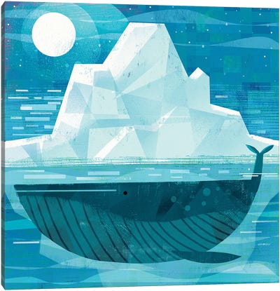 Iceberg Whale Canvas Art Print - Glacier & Iceberg Art