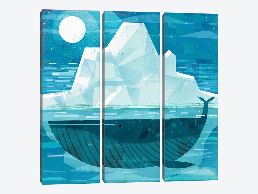Iceberg Whale by Gareth Lucas 3-piece Canvas Print