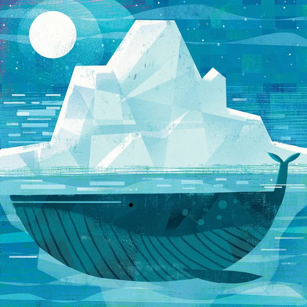 Kids Ocean Life Art: Iceberg Whale by Gareth Lucas
