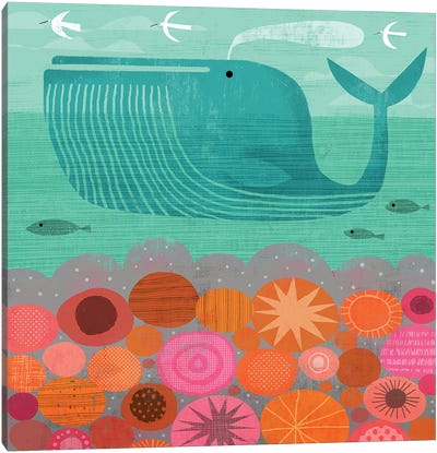 Whale And Stones Canvas Art Print - Gareth Lucas