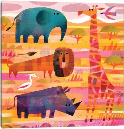 Savannah Canvas Art Print - Rhinoceros Art