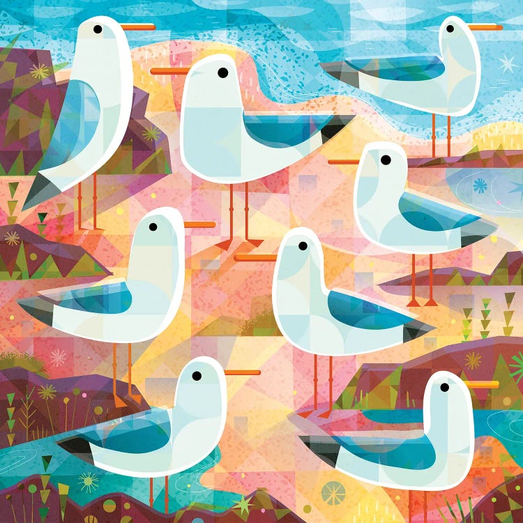 Seagulls On The Shore by Gareth Lucas wall art