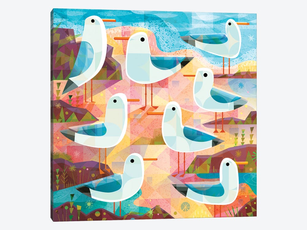 Seagulls On The Shore by Gareth Lucas 1-piece Canvas Print