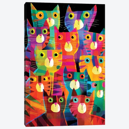 Shifty Cats Canvas Print #GLS77} by Gareth Lucas Canvas Artwork