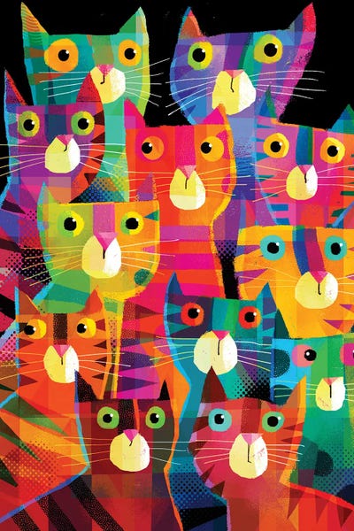 Mid-Century Modern Animals: Shifty Cats by Gareth Lucas