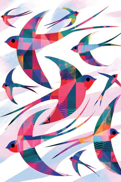 Mid-Century Modern Animals: Swallows by Gareth Lucas