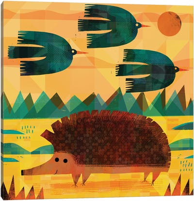 Three Coughs And A Hedgehog Canvas Art Print - Gareth Lucas