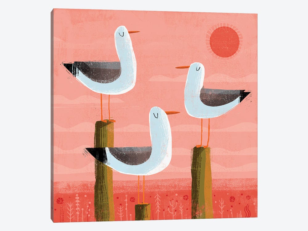 Three Gulls by Gareth Lucas 1-piece Canvas Wall Art