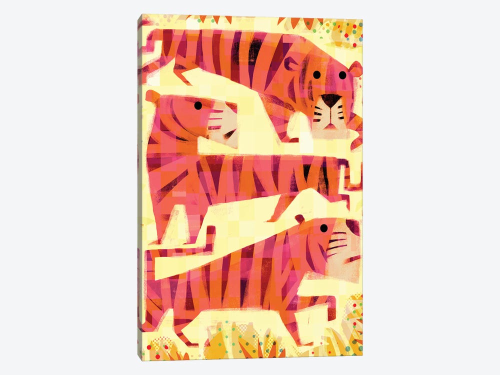 Three Tigers by Gareth Lucas 1-piece Canvas Print
