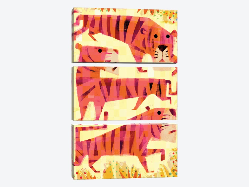 Three Tigers by Gareth Lucas 3-piece Art Print