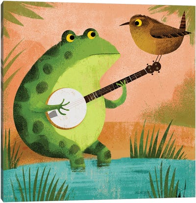 Toad And Wren Canvas Art Print - Wrens