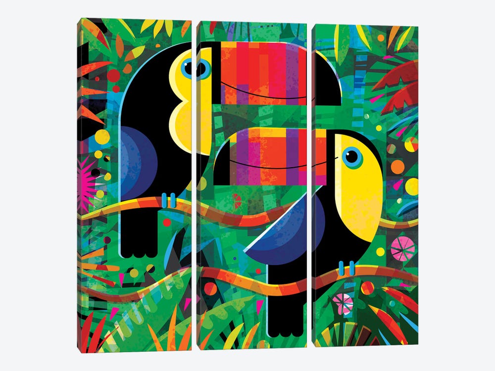 Toucans by Gareth Lucas 3-piece Canvas Art Print