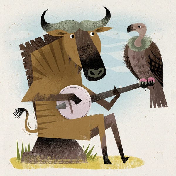 Antelopes: Banjo Gnu And Vulture by Gareth Lucas