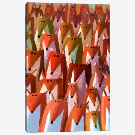 Furtive Foxes Canvas Print #GLS94} by Gareth Lucas Canvas Artwork