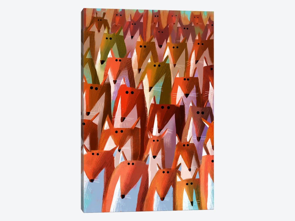 Furtive Foxes by Gareth Lucas 1-piece Canvas Wall Art