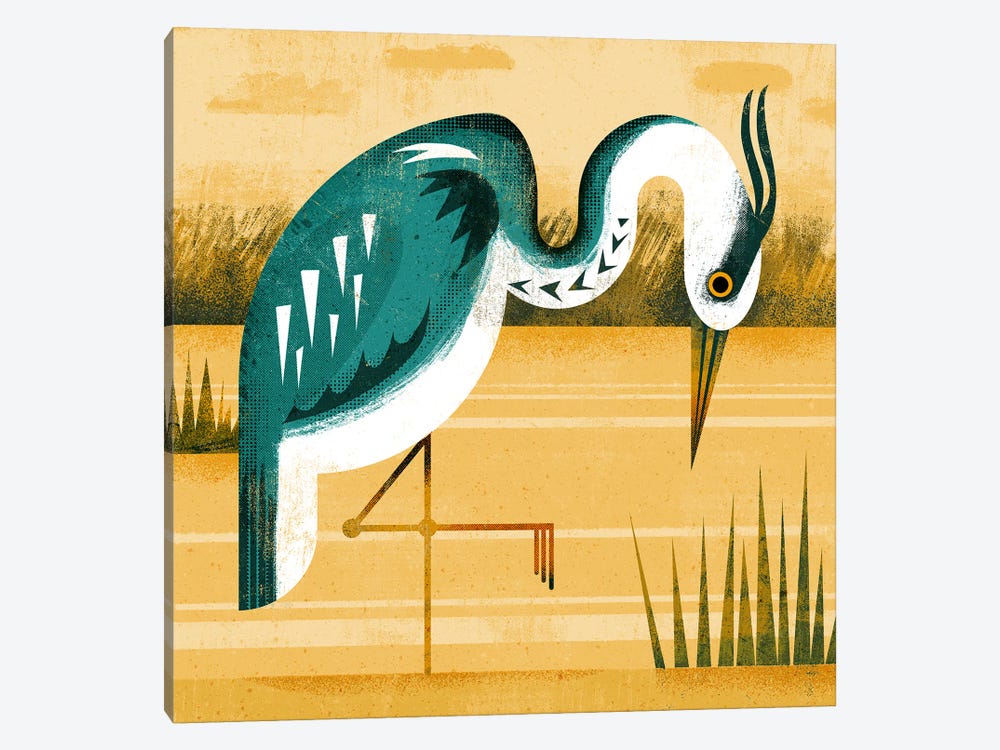 Heron by Gareth Lucas 1-piece Canvas Print