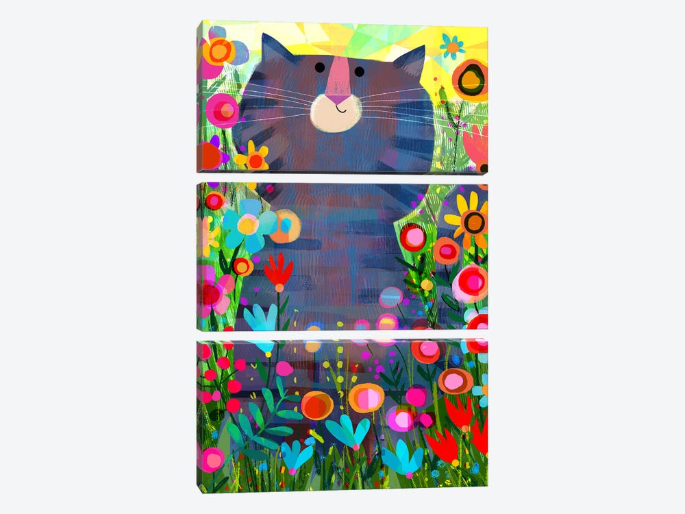 Summer Puss by Gareth Lucas 3-piece Canvas Wall Art