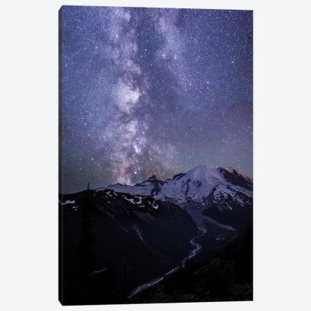 USA, Washington State. The Milky Way looms above Mt. Rainier, Mt. Rainier National Park Canvas Print #GLU10} by Gary Luhm Canvas Print