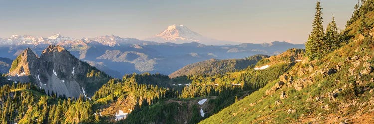 USA. Washington State. Panorama of Mt. Adams, Goat Rocks and Double Peak