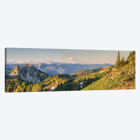 USA. Washington State. Panorama of Mt. Adams, Goat Rocks and Double Peak Canvas Print #GLU17} by Gary Luhm Canvas Wall Art