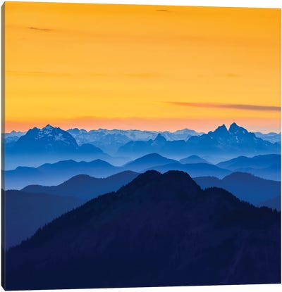USA, Washington State. Skyline Divide in the North Cascades, Mt. Baker. Canvas Art Print - Washington Art