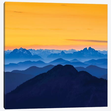 USA, Washington State. Skyline Divide in the North Cascades, Mt. Baker. Canvas Print #GLU9} by Gary Luhm Canvas Wall Art