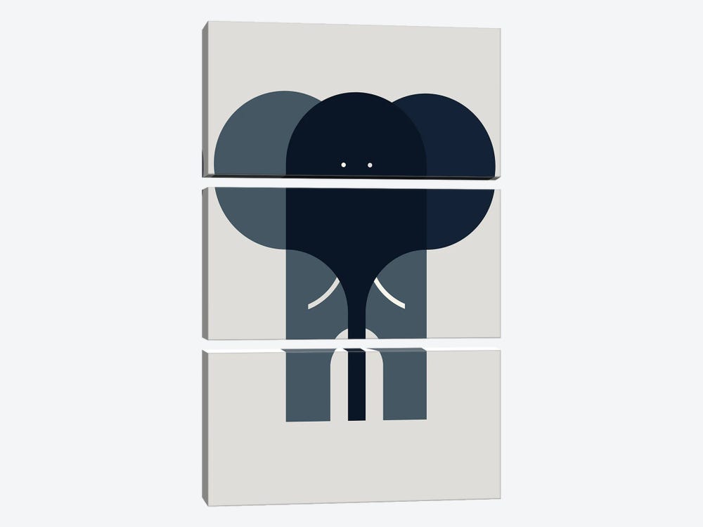 Elephant by Greg Mably 3-piece Canvas Wall Art