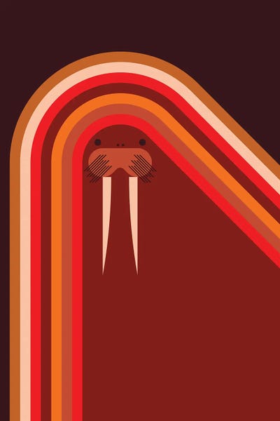 Walrus by Greg Mably framed canvas print