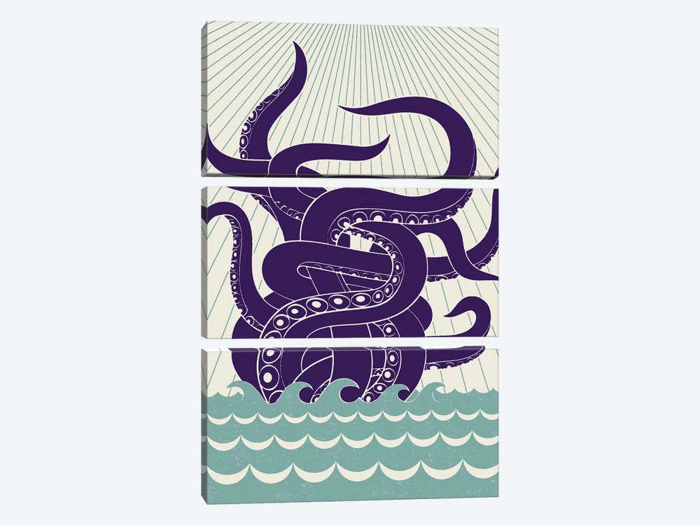 Sea Monster by Greg Mably 3-piece Canvas Art Print