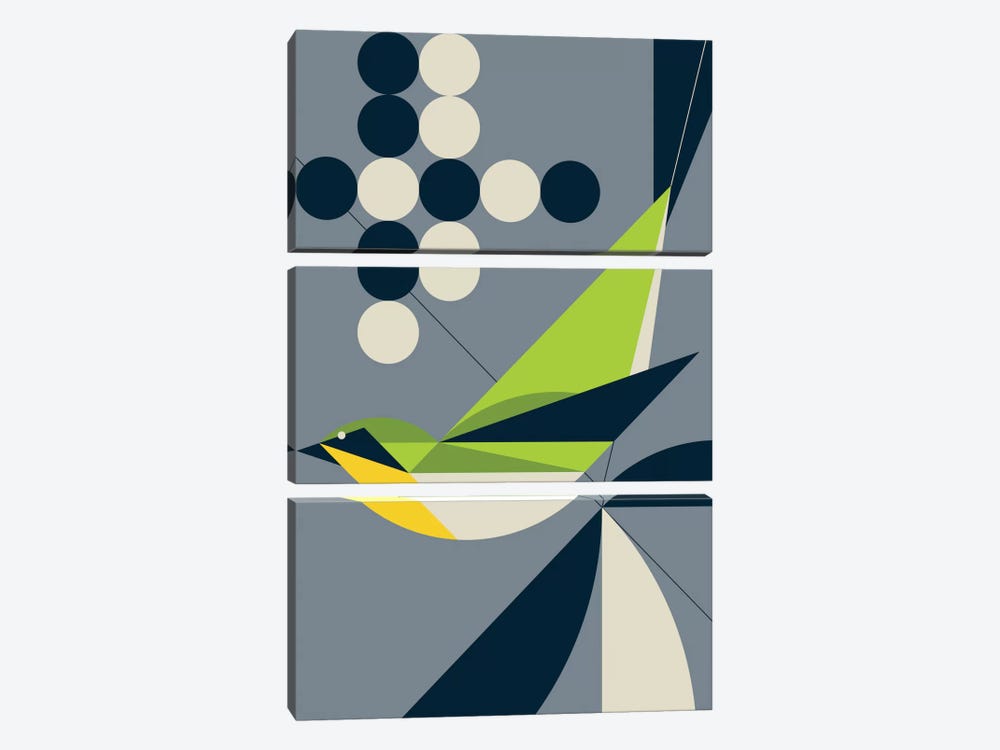 Warbler by Greg Mably 3-piece Canvas Artwork