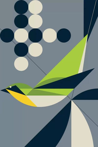 Mid-Century Modern Animals: Warbler by Greg Mably