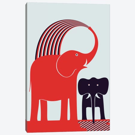 Red Elephant Canvas Print #GMA3} by Greg Mably Canvas Art