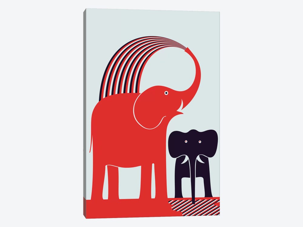 Red Elephant by Greg Mably 1-piece Canvas Artwork