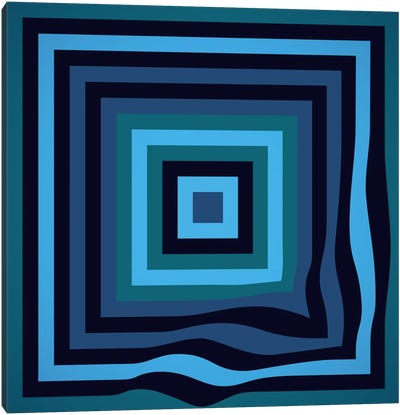 Blue Ripple Canvas Art Print - Geometric Pop