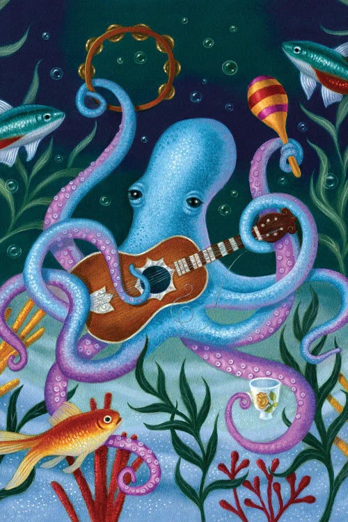 The Virtuoso In Blue by Gina Matarazzo wall art