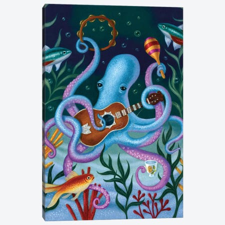 The Virtuoso In Blue Canvas Print #GMR5} by Gina Matarazzo Art Print