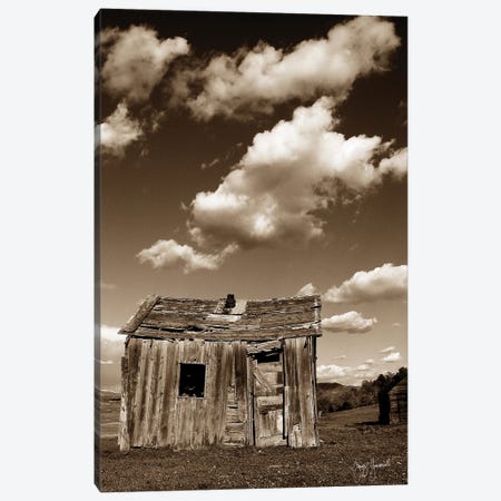 Shed with Clouds Canvas Print #GMS55} by Jenny Gummersall Art Print