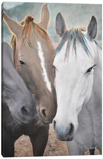Three Muzzles Canvas Art Print - Jenny Gummersall