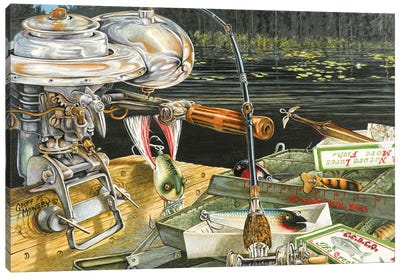 Creek Chub Bait Tester Canvas Art Print - Rowboat Art