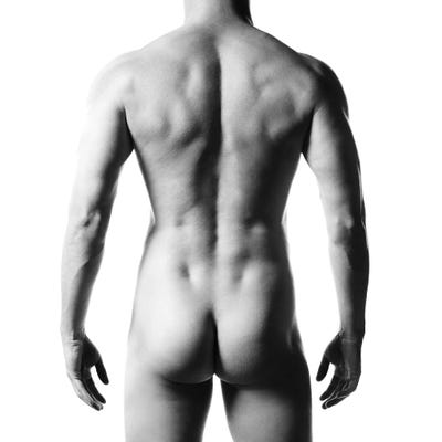 Naked Man by George Mayer framed canvas print