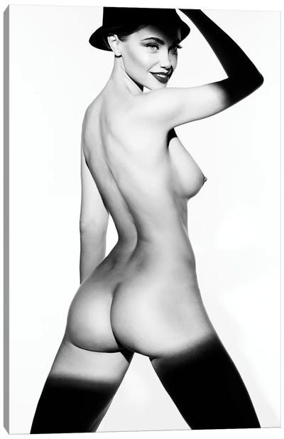 Nude Sexy Lady With Shadows On Her Body Canvas Art Print - George Mayer