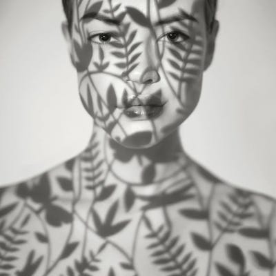 Lady With Shadows by George Mayer framed wall art