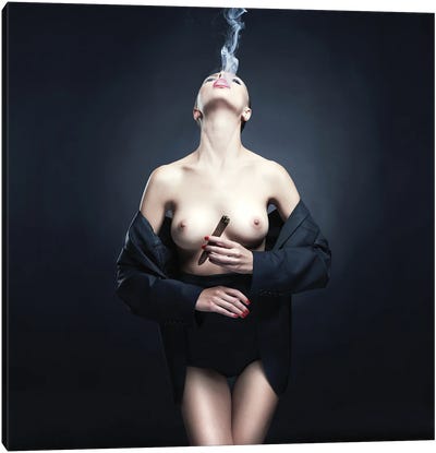 Smoking Girl Canvas Art Print - George Mayer