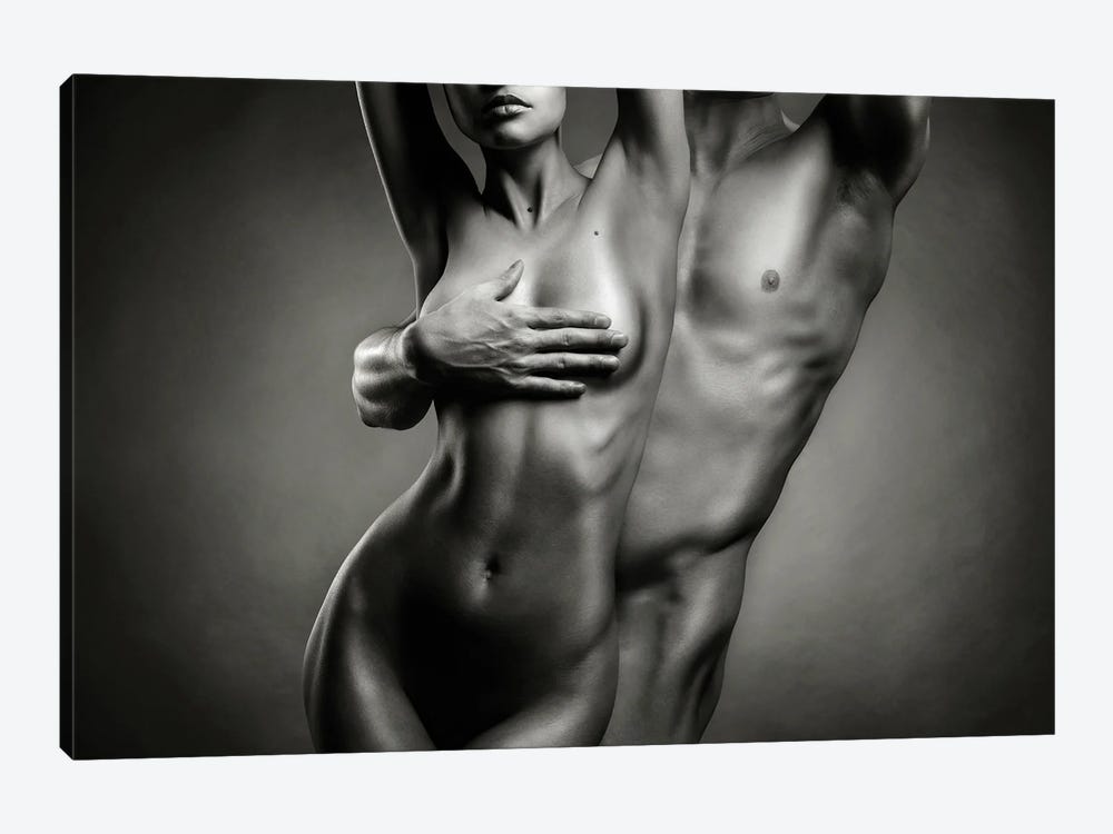 Art Photography Of Two Nude Lovers by George Mayer 1-piece Canvas Art