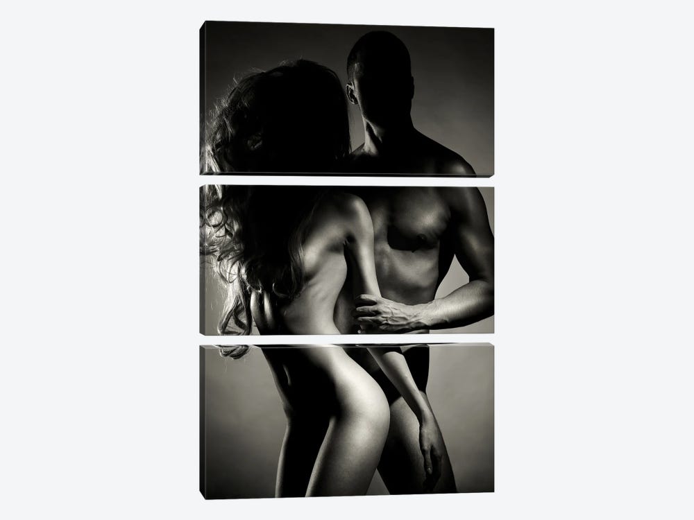Art Photography Of Two Nude Lovers VIII by George Mayer 3-piece Canvas Print
