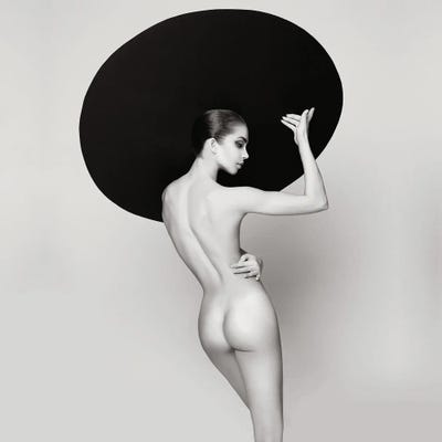 Nude Lady With Black Hat by George Mayer multi panel art