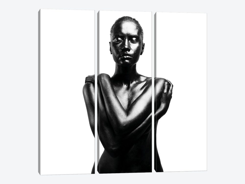 Black Lady by George Mayer 3-piece Canvas Artwork