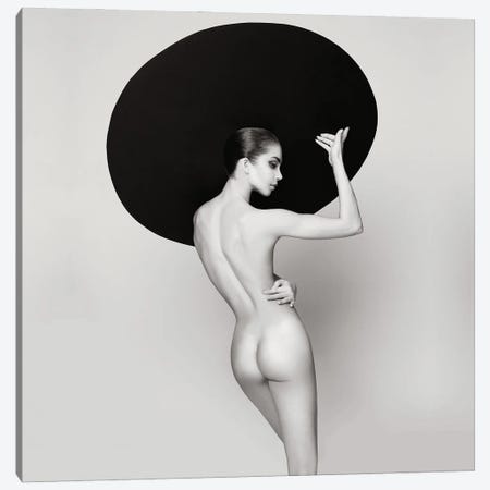 Nude Lady With Black Hat Canvas Print #GMY4} by George Mayer Canvas Art