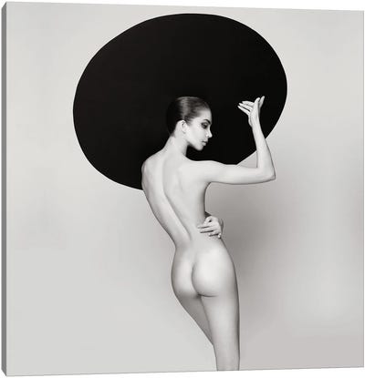 Nude Lady With Black Hat Canvas Art Print - George Mayer